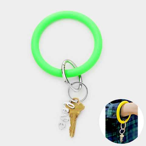 Bracelet Keychain Key Chain Silicon Tube Key Ring Jewelry LOVE GREEN Car Holder - PalmTreeSky