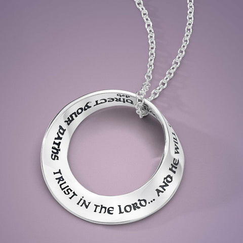 Trust in the Lord Necklace Religious Faith Direct Your Paths STERLING SILVER - PalmTreeSky