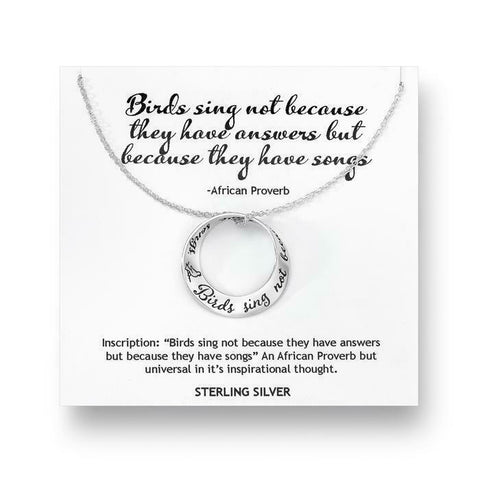 Birds Sing Necklace Not Because They Have the Answers The Song STERLING SILVER - PalmTreeSky
