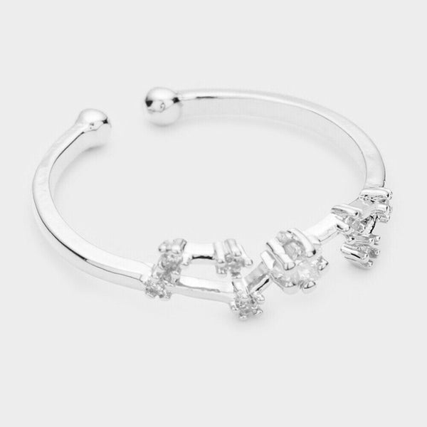 Secret Box Ring Zodiac Sign SCORPIO CZ Cuff Celestial Horoscope WHITE DIPPED - PalmTreeSky