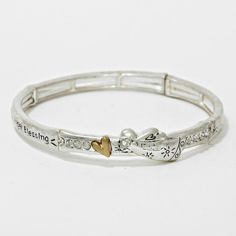 Angel Blessing Bracelet Stretch May your days be Blessed with the presence SIGD - PalmTreeSky