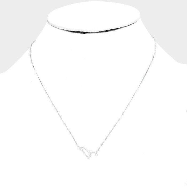 Secret Box Zodiac Necklace Tiny Pendant LEO Sign Celestial White Gold Dipped - PalmTreeSky