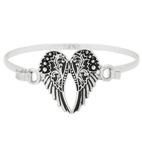 Angel Wings Bracelet Thin Metal Band Feather Faith Filigree SILVER  Gift Believe - PalmTreeSky