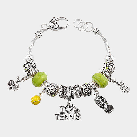 Women's Tennis Bracelet European Charms Sliding Barrel Bead Love Gift SILVER - PalmTreeSky