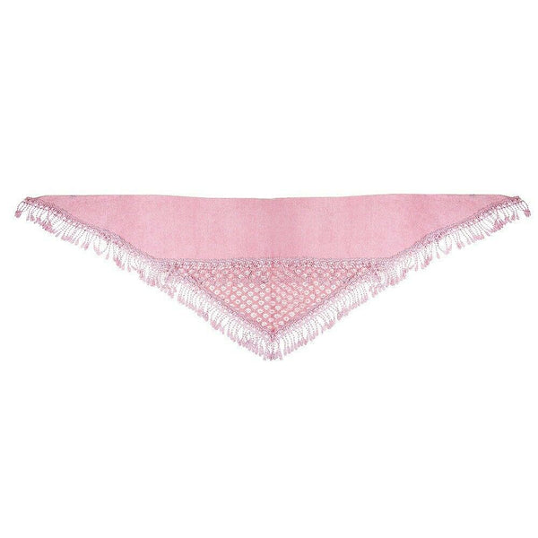 Spring Scarf Summer Lightweight Lace Solid Tassel Fringe Wrap Around Shawl PINK - PalmTreeSky