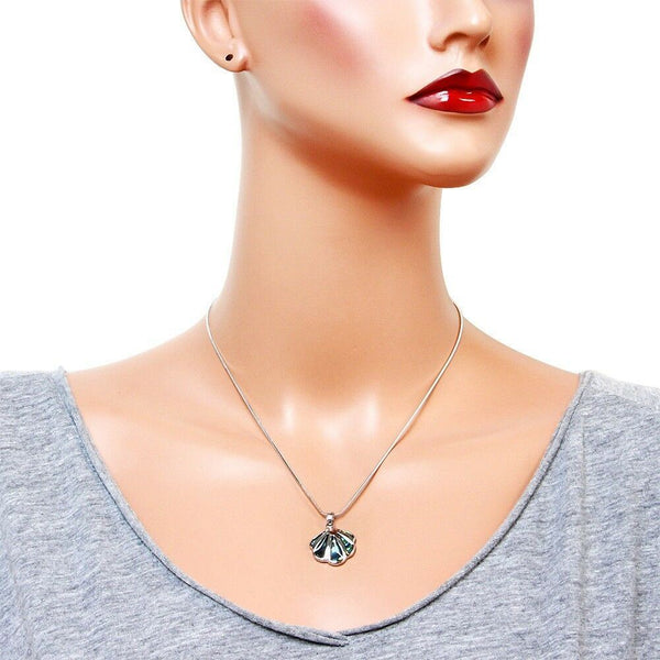 Sea Shell Necklace Tiny Pendant Abalone Shell Metal Starfish Beach Surf SILVER - PalmTreeSky