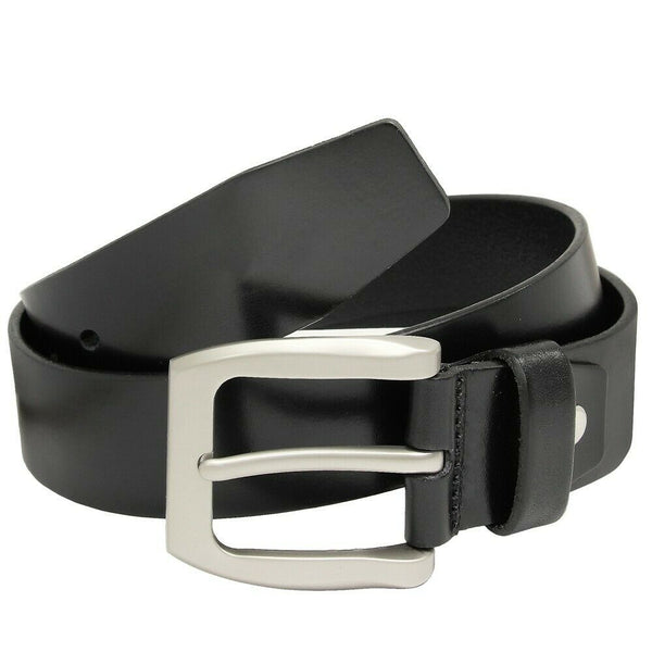 Men's Belt Full Grain Mens Men Buckle Dress 1.5" Wide Adjustable Buckle BLACK - PalmTreeSky