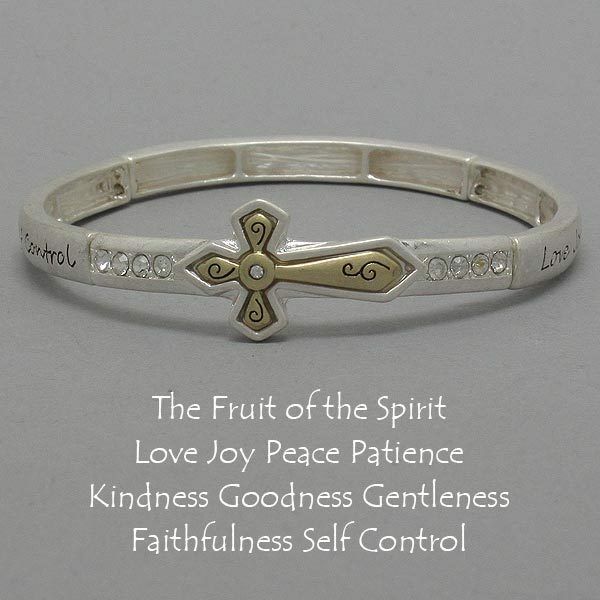 Joy Love Peace Stretch Bracelet GOLD Kind Good Faith Positive Quote Jewelry - PalmTreeSky