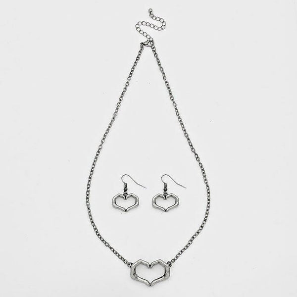 Heart Necklace Love Infinity Forever Valentines Anniversary Gift Burnished SLVR - PalmTreeSky