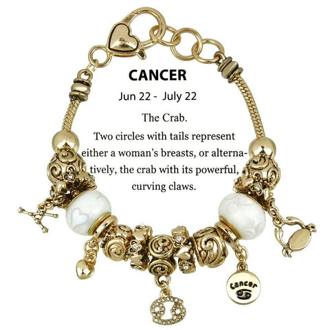 Celestial Bracelet Birthstone Birthday Gift CANCER Gold June July Zodiac Sign - PalmTreeSky