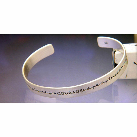 Serenity Prayer Bracelet Cuff Bangle Inspirational Message STERLING SILVER Love - PalmTreeSky