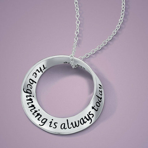 The Beginning is Always Today Necklace Shelley Mobius Pendant STERLING SILVER - PalmTreeSky