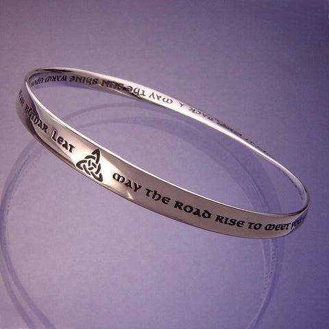 Irish Blessing Bracelet Bangle May the Road Rise to STERLING SILVER Irish Love - PalmTreeSky