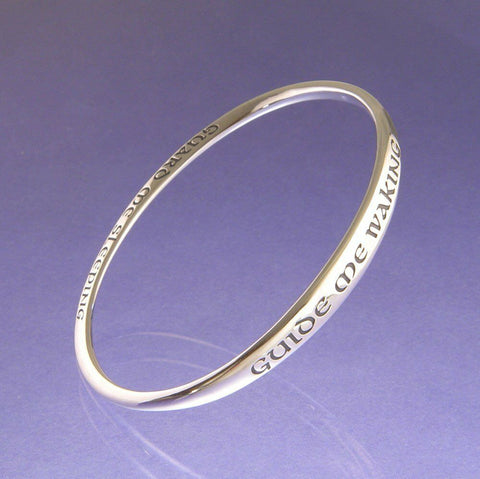 Guide Me Waking Bracelet Bangle l Guide Me Sleeping STERLING SILVER Faith God - PalmTreeSky