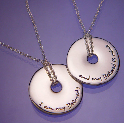 Beloved Necklace Inspirational Message 2 Sided I Am He Is Faith STERLING SILVER - PalmTreeSky