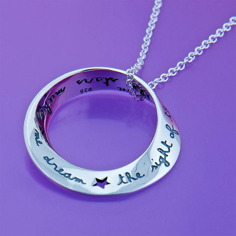 Van Gogh Stars Necklace Engraved Message Quote STERLING SILVER Makes Me Dream - PalmTreeSky