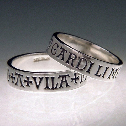 Here Is My Heart Ring Guard it Well French Anniversary Sterling Silver Gift Love - PalmTreeSky