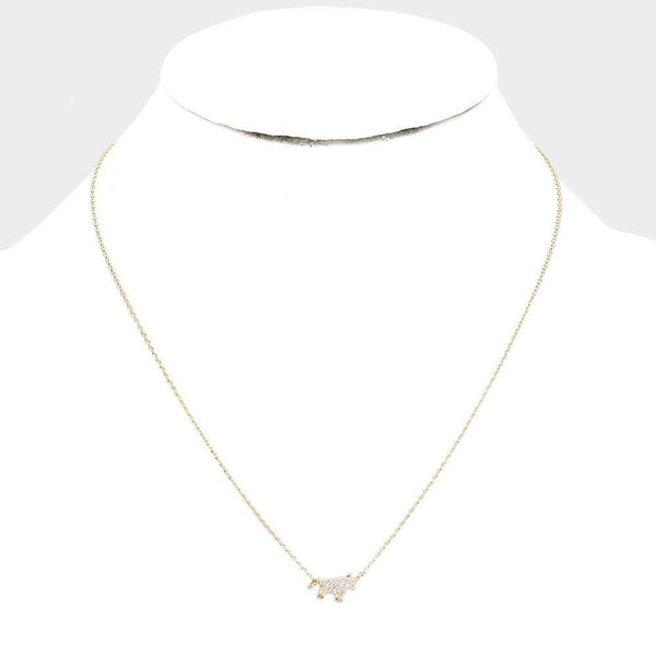 Chinese Zodiac Necklace Celestial Birth Year OX Tiny Pendant CZ Dipped GOLD - PalmTreeSky