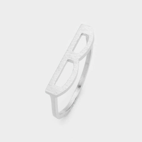 Monogram Initial Ring Block Letter B Metal SIZE 7 Thin Font .02"H SILVER Jewelry - PalmTreeSky
