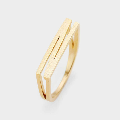 Monogram Initial Ring Block Letter N Metal SIZE 7 Thin Font .02"H GOLD Jewelry - PalmTreeSky