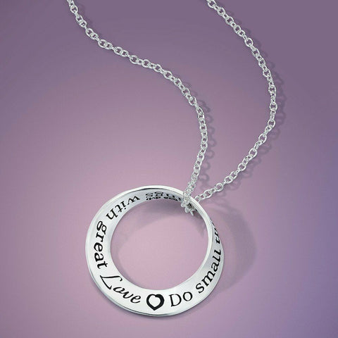 Do Small Things Necklace Engraved Inspiration Mother Teresa Love STERLING SILVER - PalmTreeSky