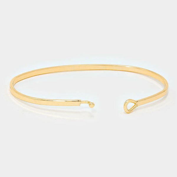 Follow Your Bliss Bracelet Thin Metal Bangle SLVR Inspirational Message Jewelry - PalmTreeSky